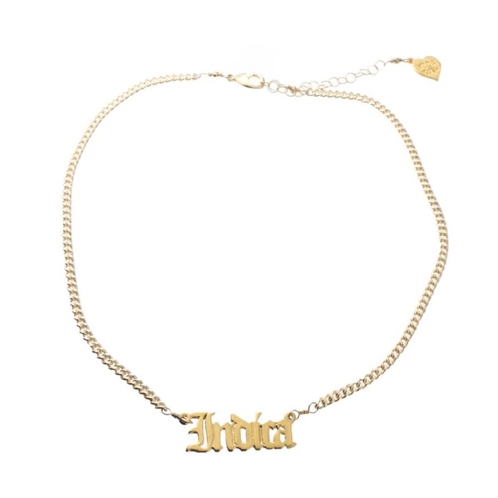 18k Gold Plated - INDICA nameplate choker